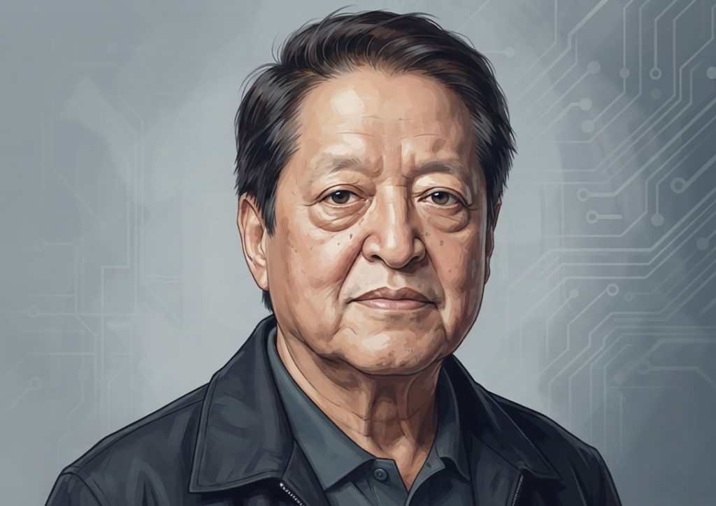An artistic portrait of Terry Watanabe, the businessman known for his historic high-stakes gambling losses, illustrating the risks of casino addiction and extreme betting.