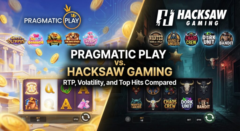 Slot provider comparison between Pragmatic Play and Hacksaw Gaming: analysis of RTP, volatility, and popular games like Gates of Olympus and Wanted Dead or a WildSlot provider comparison between Pragmatic Play and Hacksaw Gaming: analysis of RTP, volatility, and popular games like Gates of Olympus and Wanted Dead or a Wild